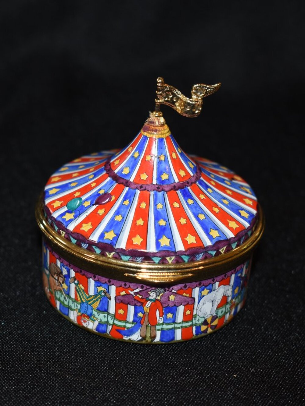 Staffordshire Enamels Circus Big Top 55/195 Handpainted Enamel on Copper